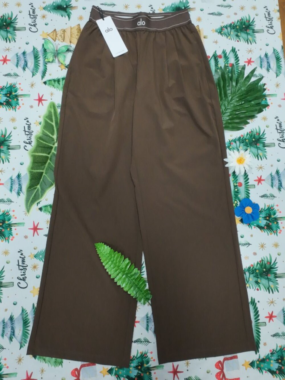 ALO Yoga Suit Up Trouser☕Espresso Color Wide-Leg Pants 30" Inseam🤎